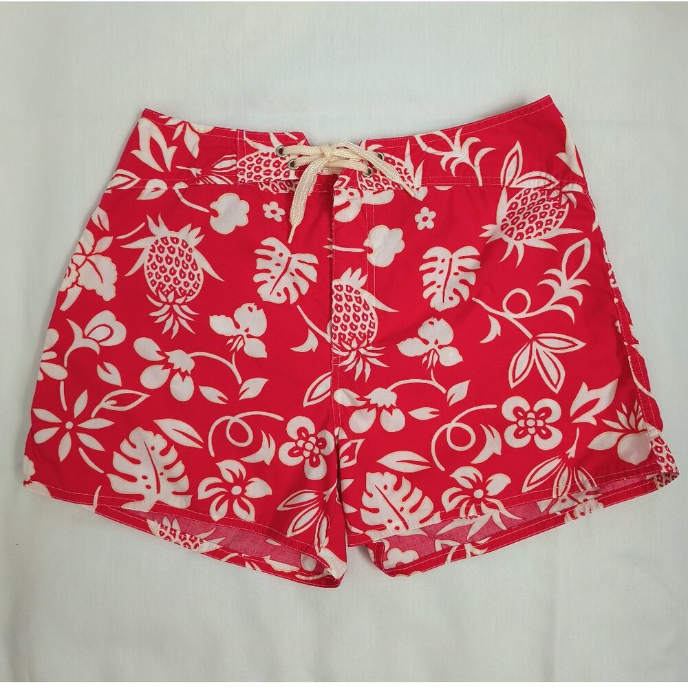 Vintage 90's Old Navy Hawaiian Print Beach Swim Shorts - Women's Size 8